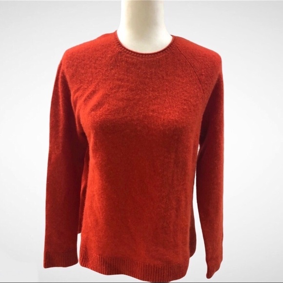J. McLaughlin Cashmere Sweater Burnt Orange Size Small Fall Cozy Sweater - Picture 1 of 7